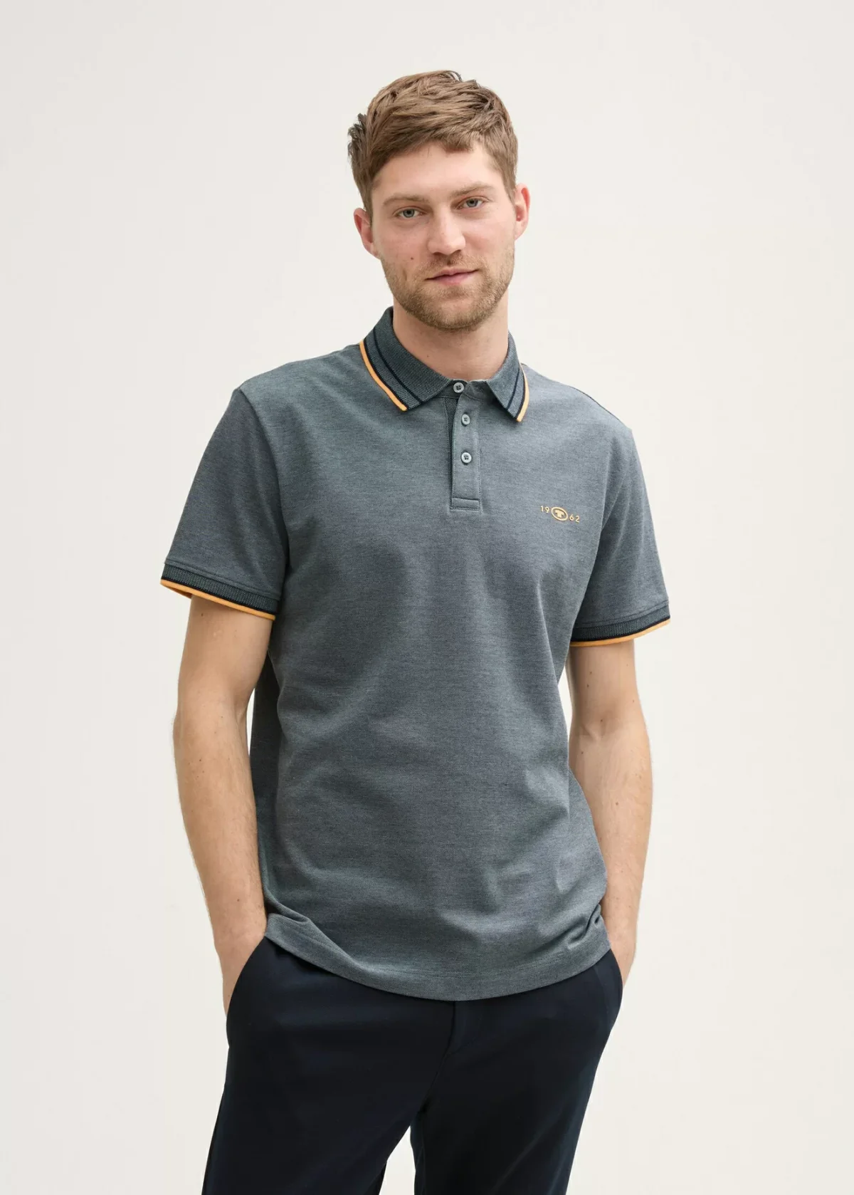Поло POLO SHIRT WITH STRETCH 1045629-35198 Tom Tailor XXL Темно-сірий