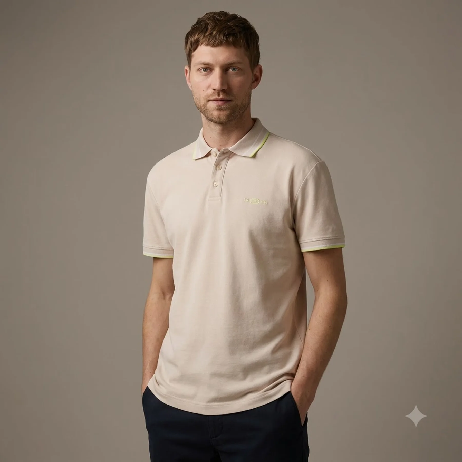 Поло POLO SHIRT WITH STRETCH 1045629-38207 Tom Tailor XXL Кремовий
