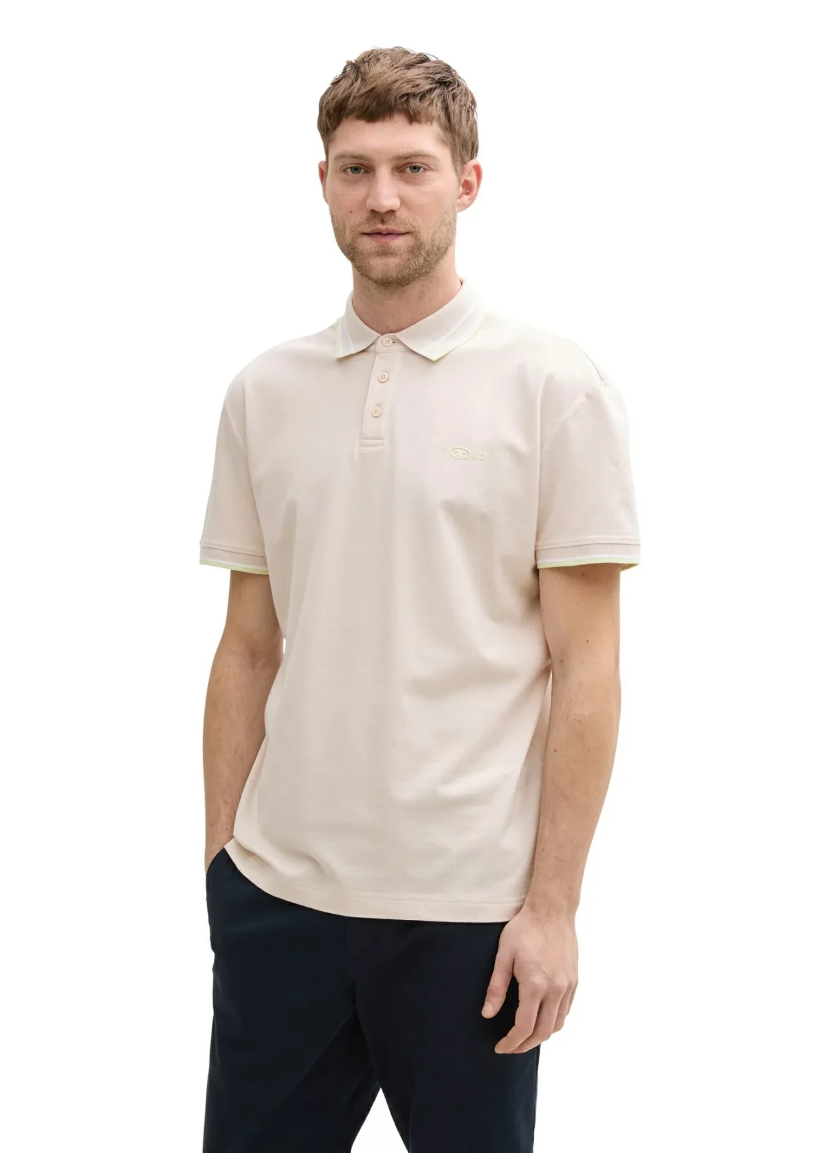 Поло POLO SHIRT WITH STRETCH 1045629-38207 Tom Tailor XXL Кремовий