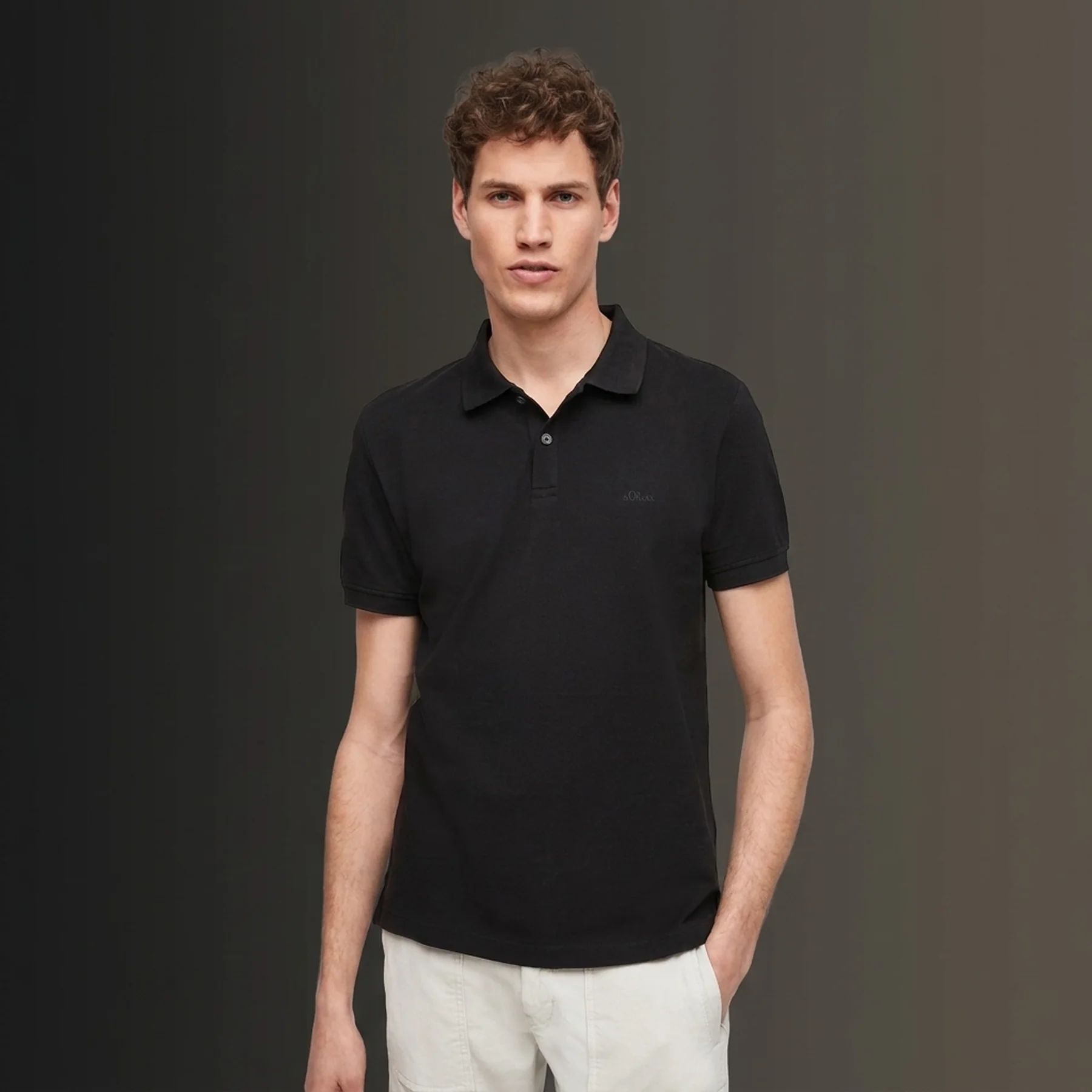 Поло Polo The shirt REGULAR FIT 130.11.899.13.130.2024581-99A1 s.Oliver S Чорний