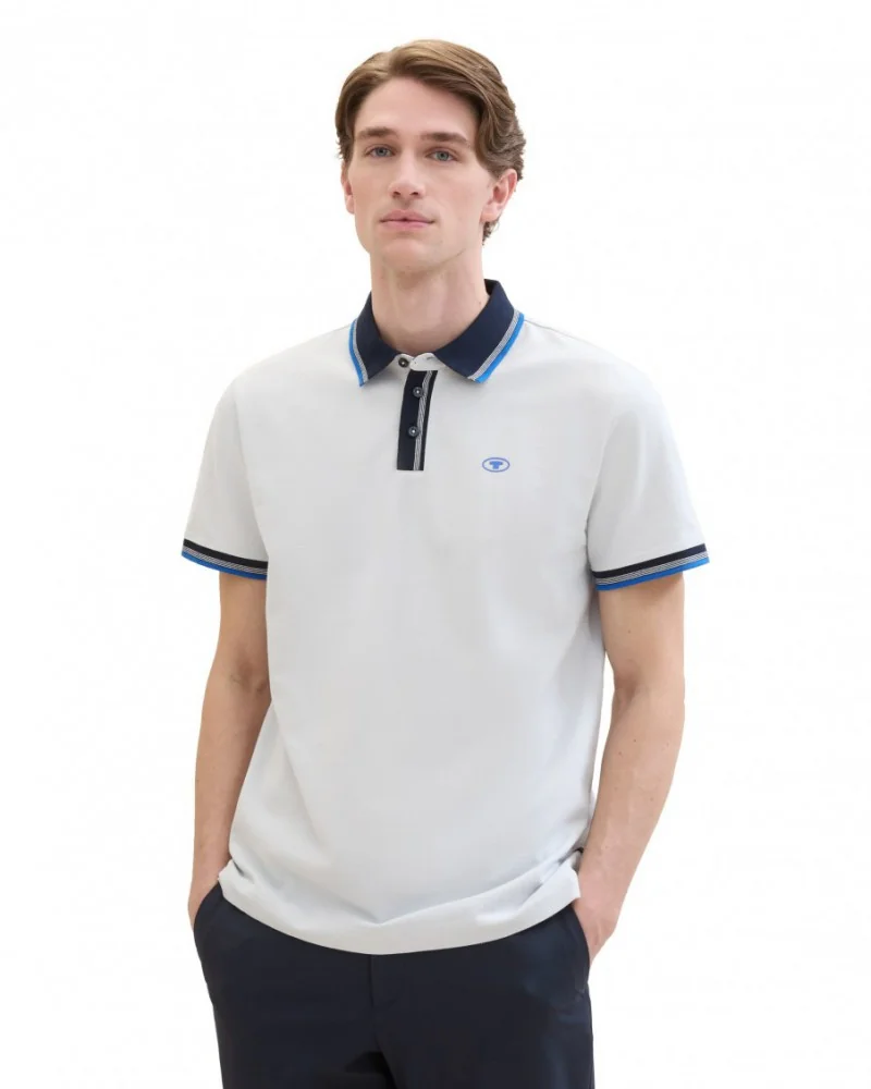 Поло POLO WITH DETAILED COLLAR 1040822ХХ27054 Tom Tailor XXL Білий