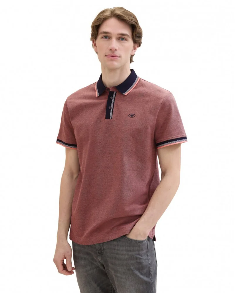 Поло POLO WITH DETAILED COLLAR 1040822ХХ35774 Tom Tailor L Бордовий