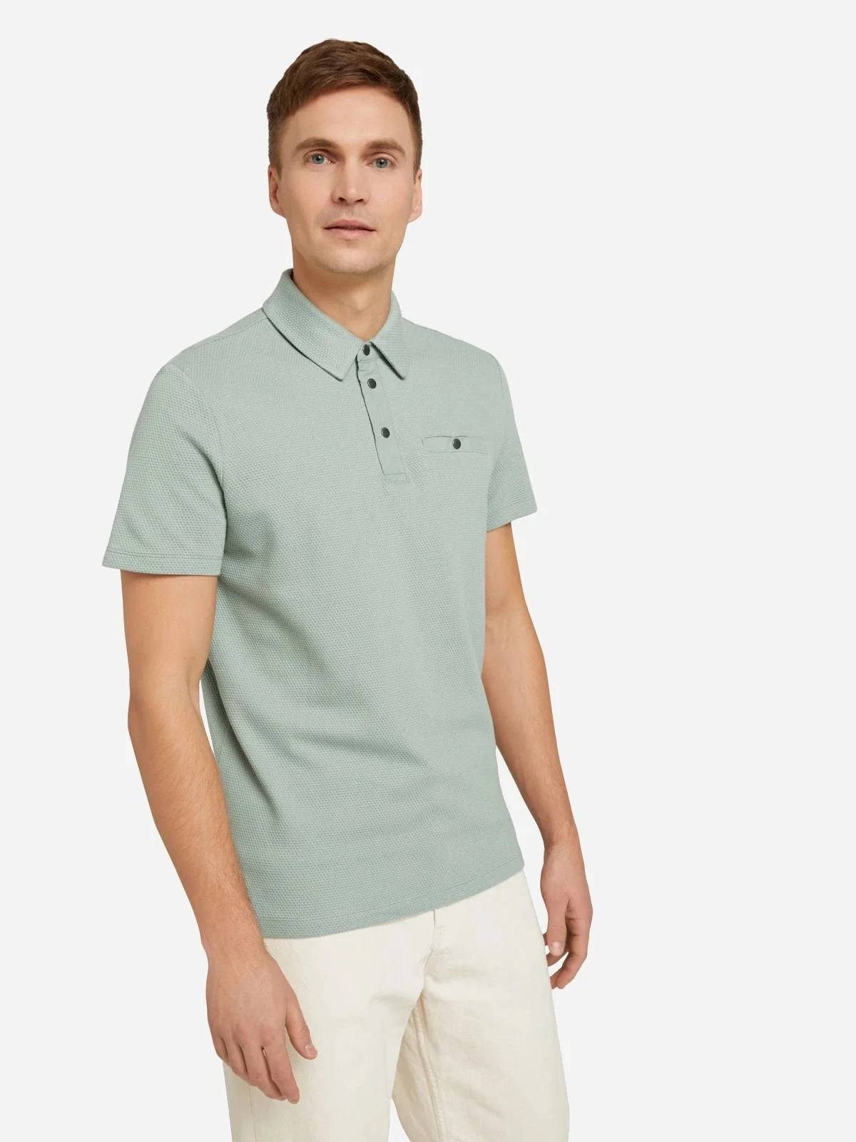 Поло structured polo with pocket 1030388XX1012960 Tom Tailor XXL Сірий