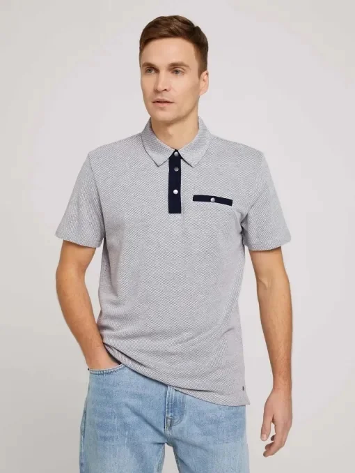 Поло structured polo with pocket 1030388XX1015398 Tom Tailor XXL Сірий