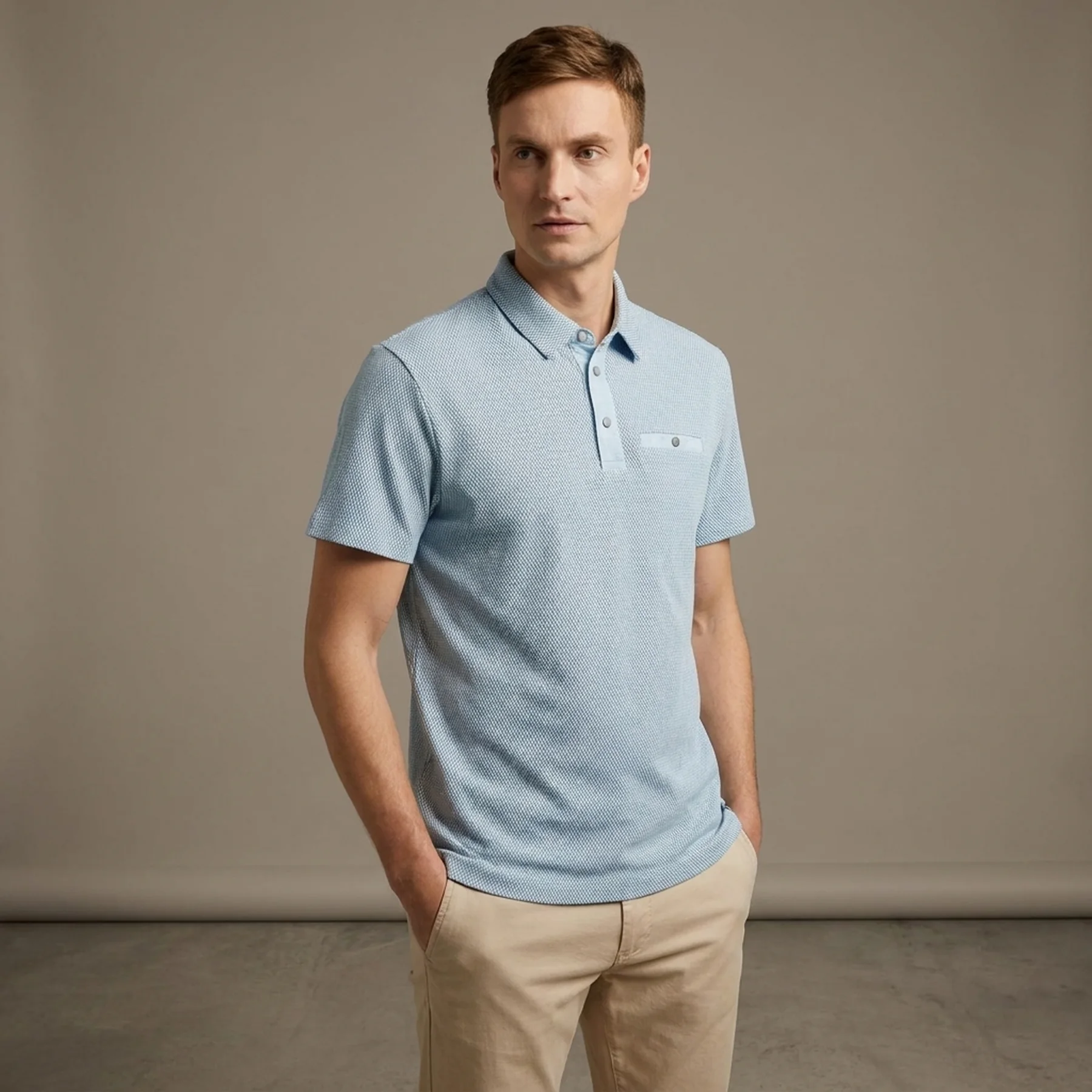 Поло structured polo with pocket 1030388XX1026298 Tom Tailor XXL Блакитний