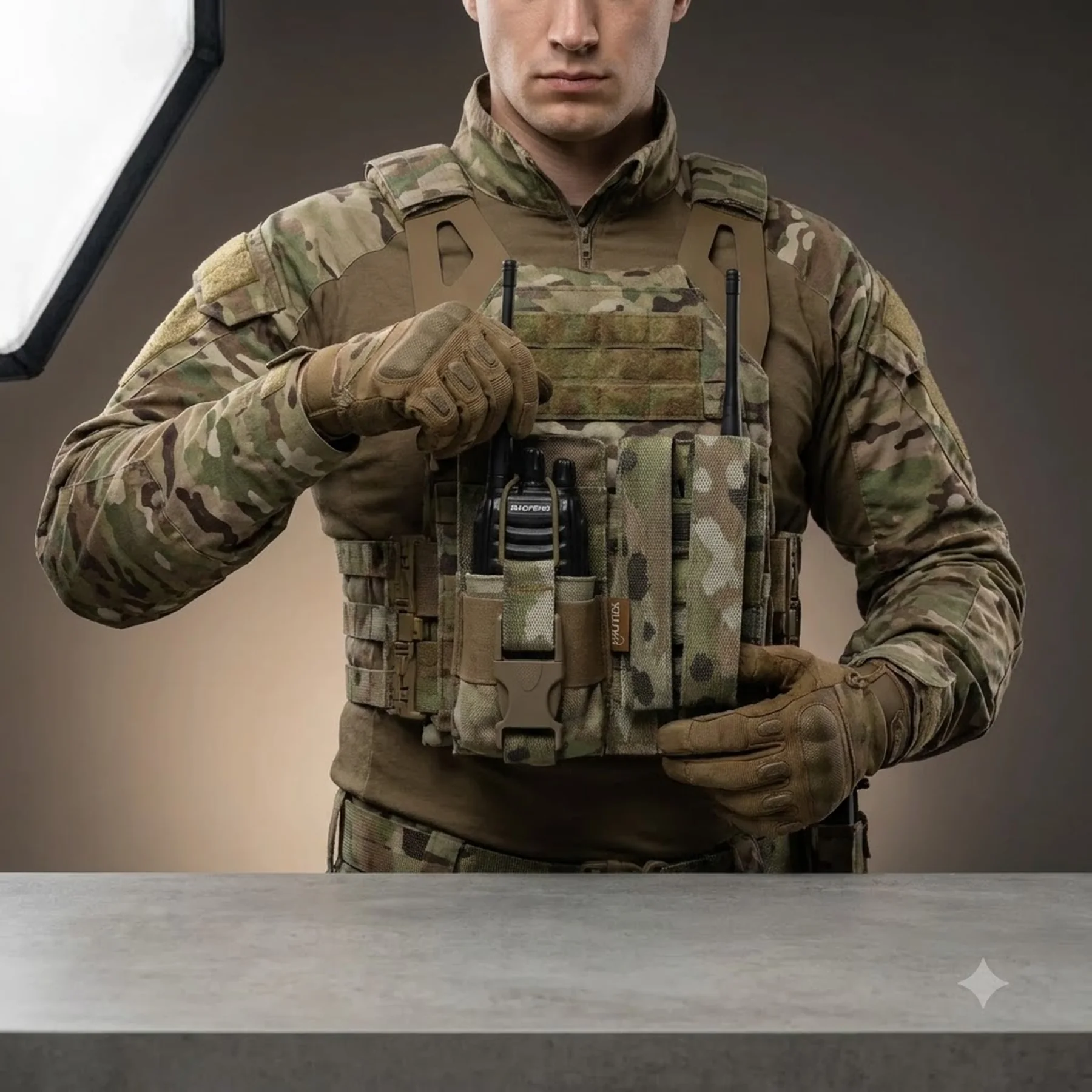 Посилений підсумок під рацію Militex Cordura original USA Мультикам з NIR-просоченням