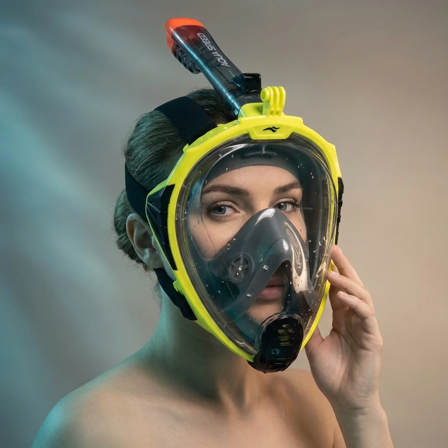 Повнолицьова маска Aqua Speed DRIFT 9942 чорний, жовтий Уні L/XL