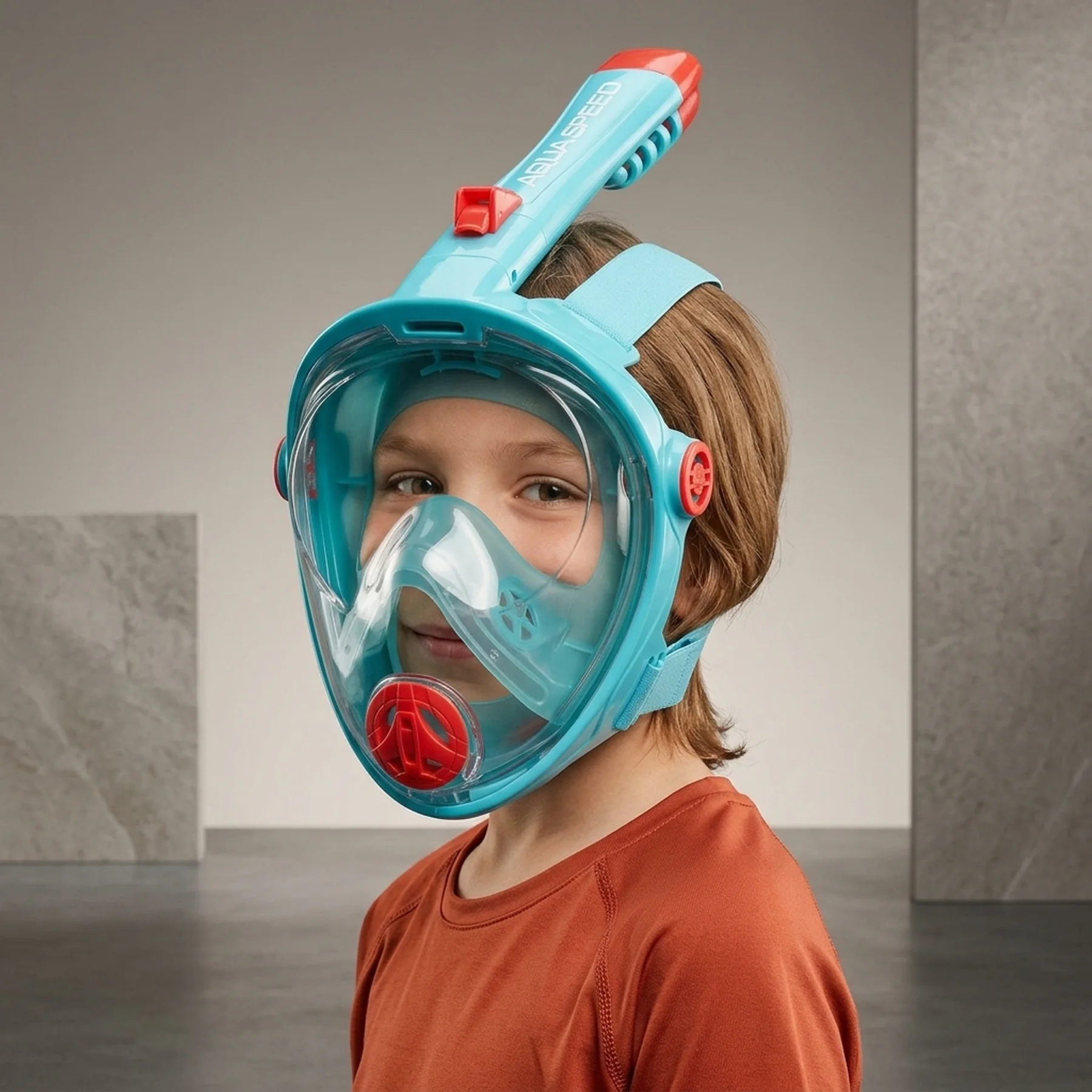 Повнолицьова маска Aqua Speed SPECTRA 2.0 KID 7083 бірюзовий, червоний Діт L