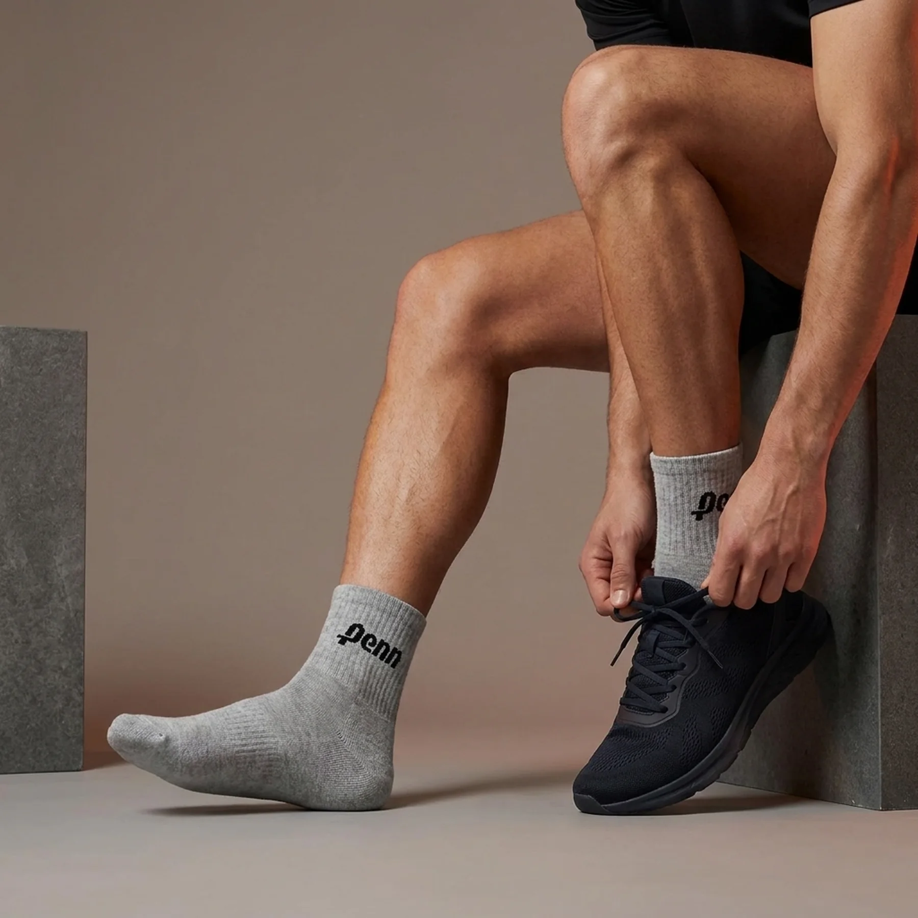 Шкарпетки Penn QUARTER SOCKS 3 PAIR сірий Уні 40-46