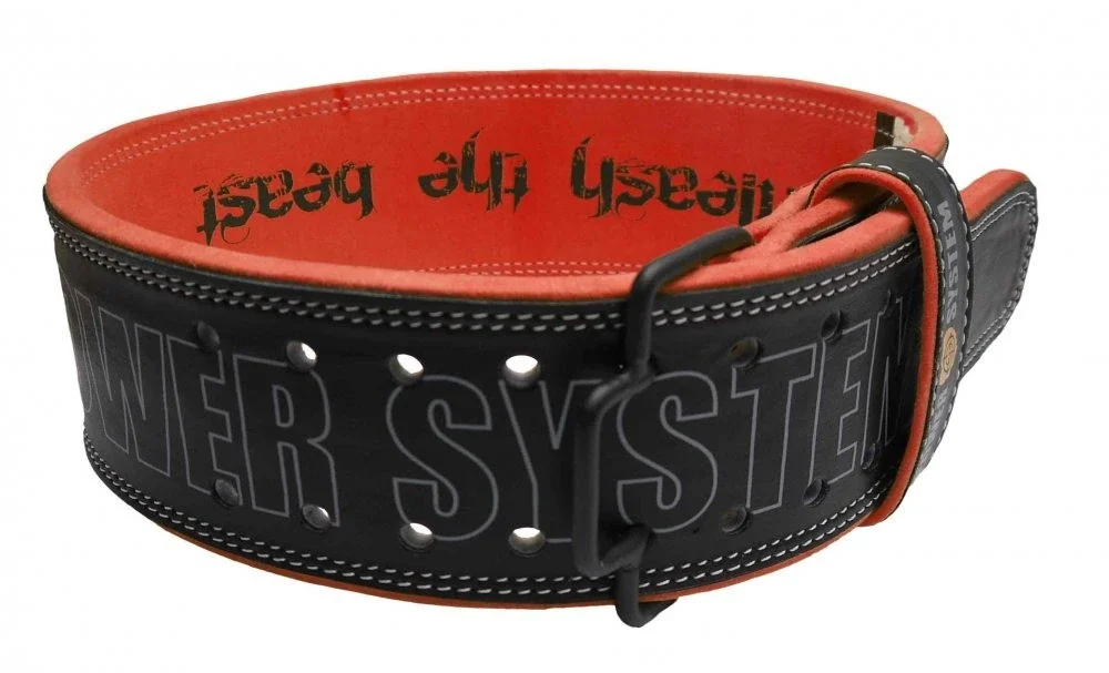 Пояс для важкої атлетики Power System PS-3830 Beast шкіряний Black/Red
