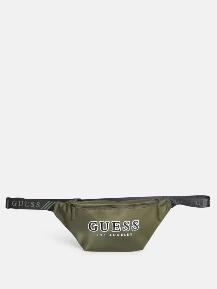 Поясна сумка Guess бананка з логотипом 1159791964 (Зелений, One Size)