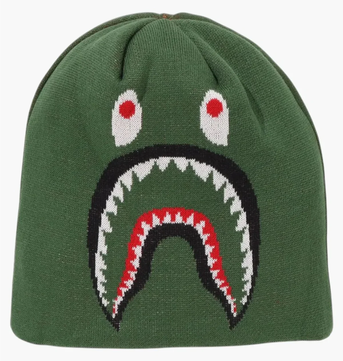 A BATHING APE Men's Goods 2ND SHARK KNIT CAP Green