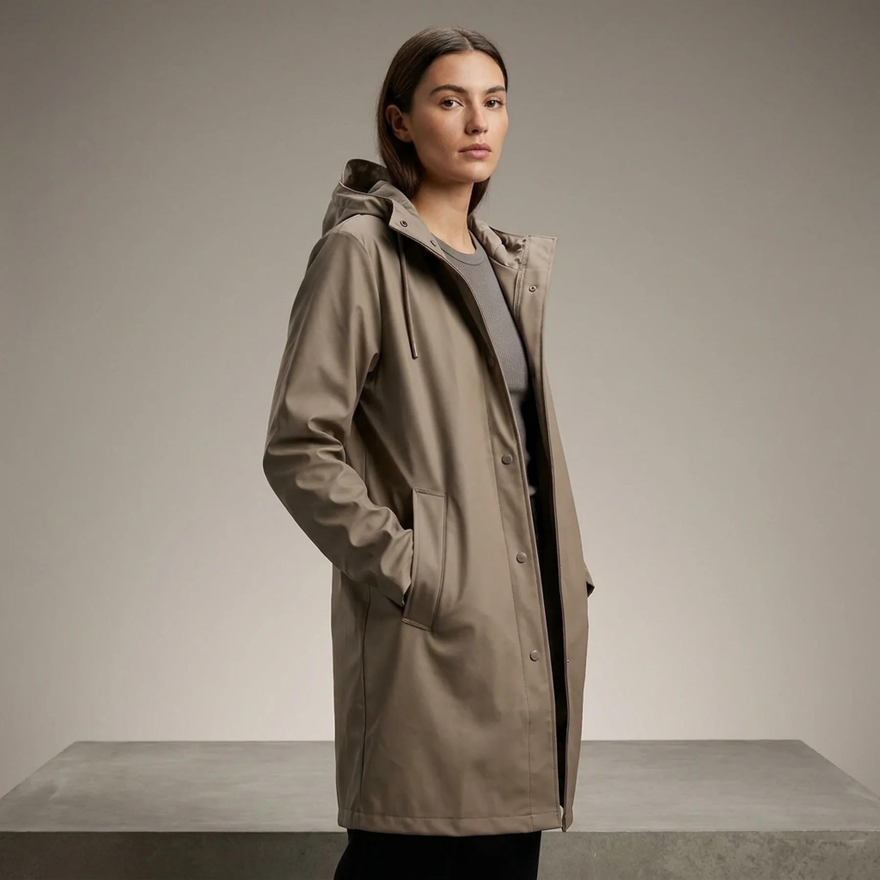Куртка унісекс Rains Long Jacket 1202-Taupe (1202-TAUPE)