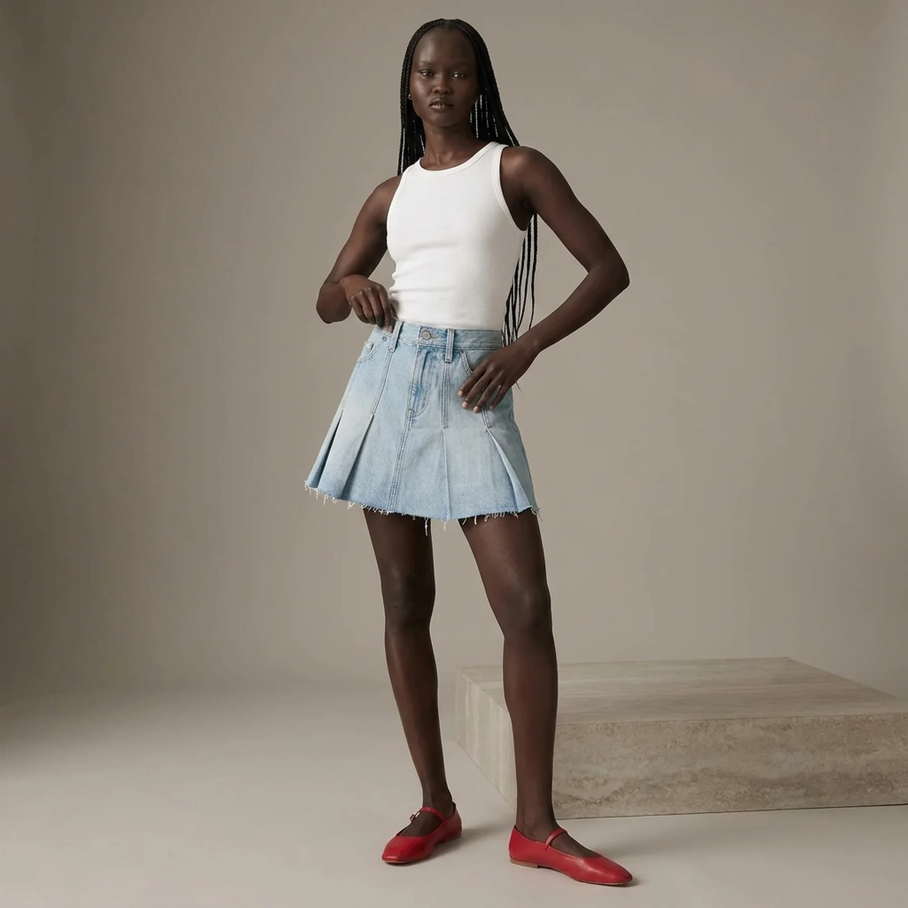 Плісована спідниця джинсова Levi's міні 1159857517