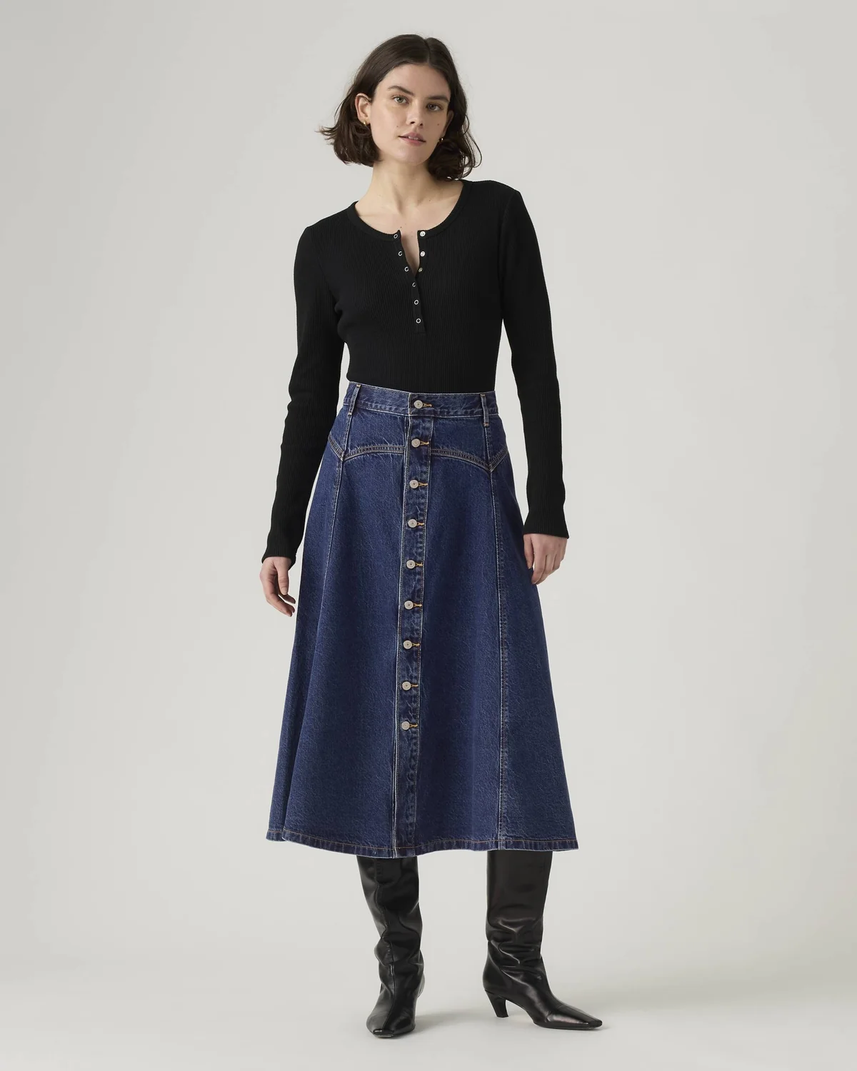 Жіноча спідниця-міді джинсова Levi's на гудзиках 1159857980