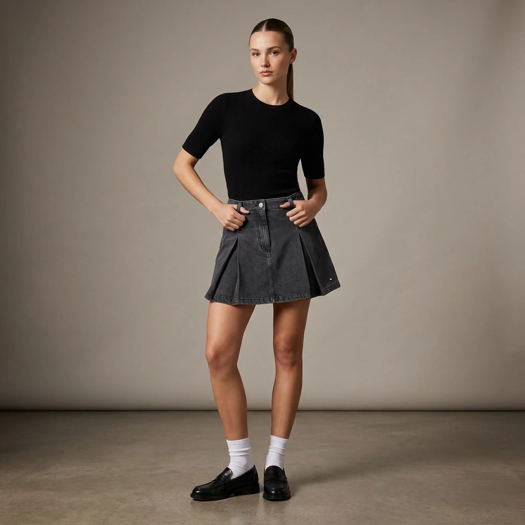 Плісована джинсова міні-спідниця Tommy Hilfiger 1159859351