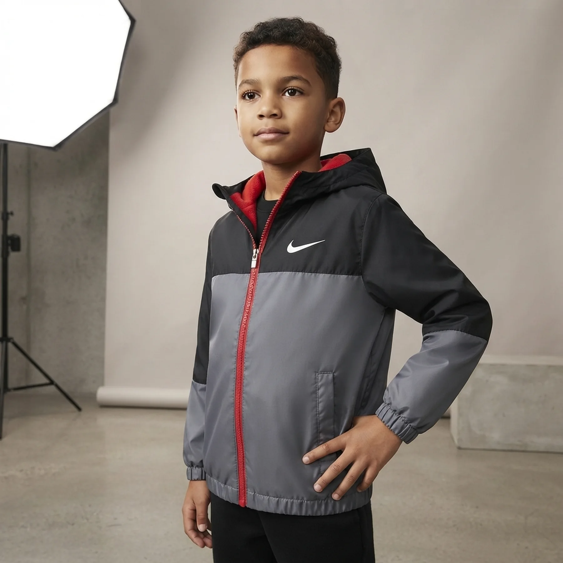 Куртка дитяча Nike Fleece Lined Woven Jacket Grey (86K992-M19)