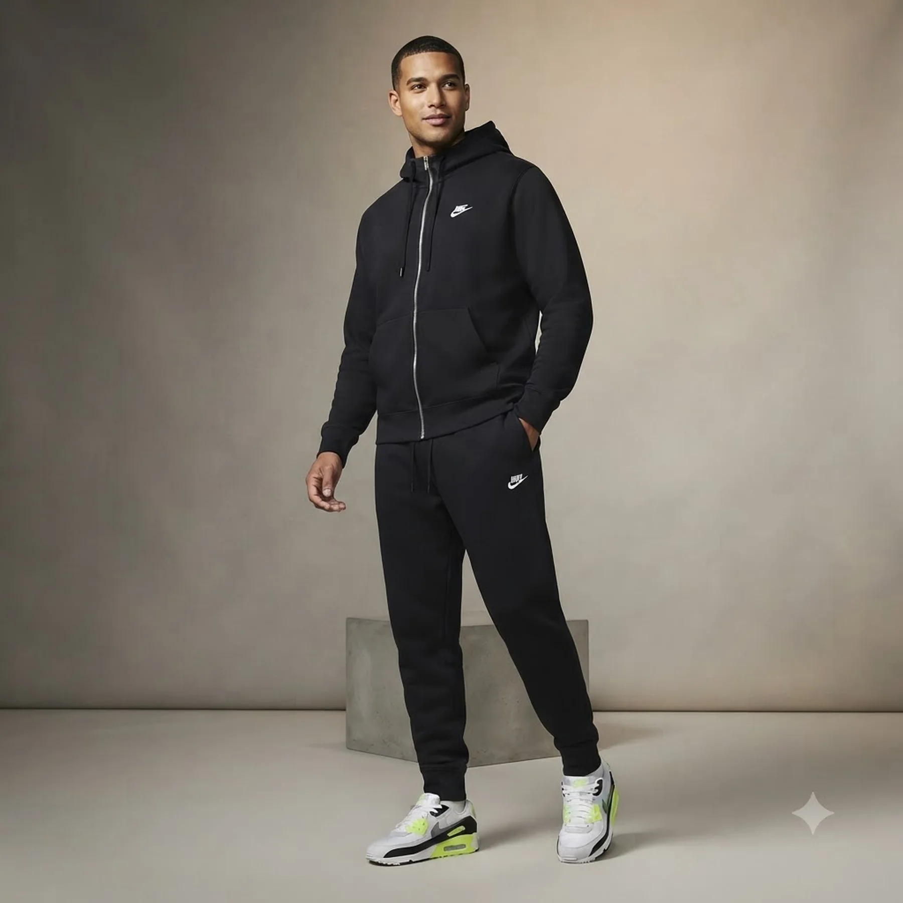 Спортивний костюм чоловічий Nike Club Bb Black (FN3861-010__FN3787-010)