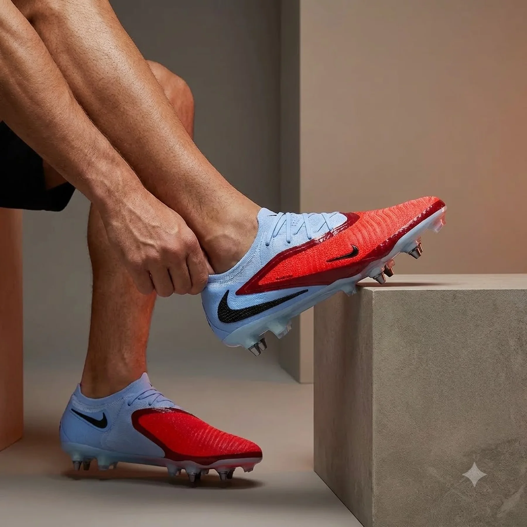 Бутси унісекс Nike Phantom 6 Low Elite Sg-Pro Red/Light Blue (HV8988-400)