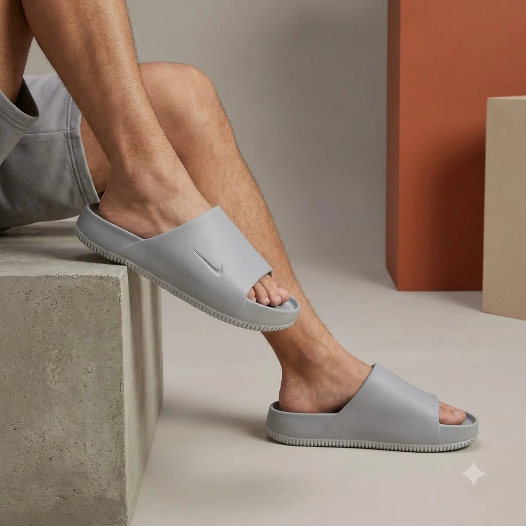Тапочки чоловічі Nike Calm Slide Flat Pewter (FD4116-004)