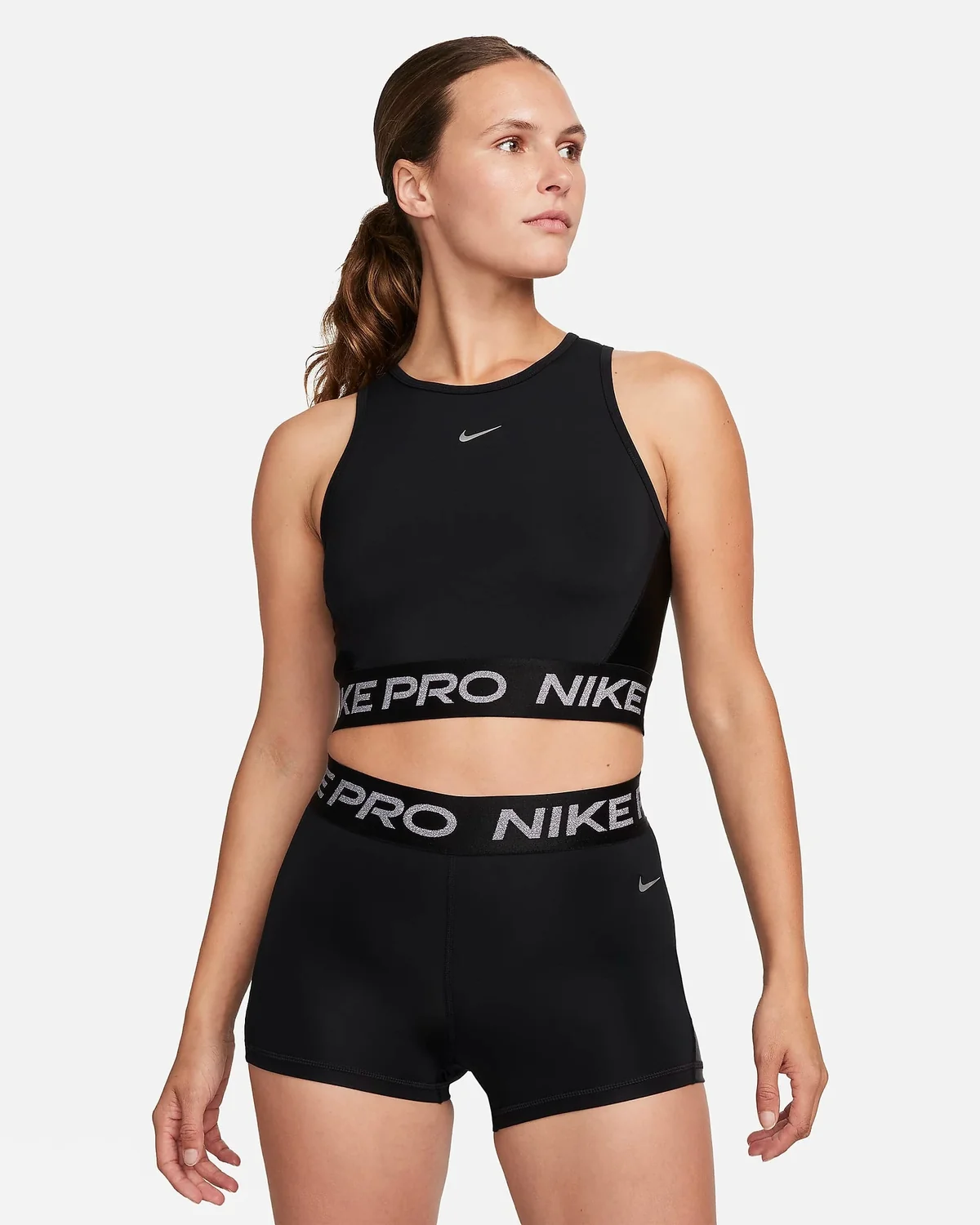 Спортивний топ жіночий Nike W Np Df Crop Tank Shine (FB5588-010)