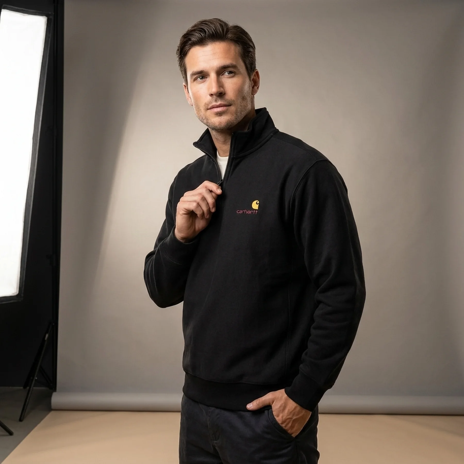 Худі Carhartt WIP Half Zip American Script Sweat