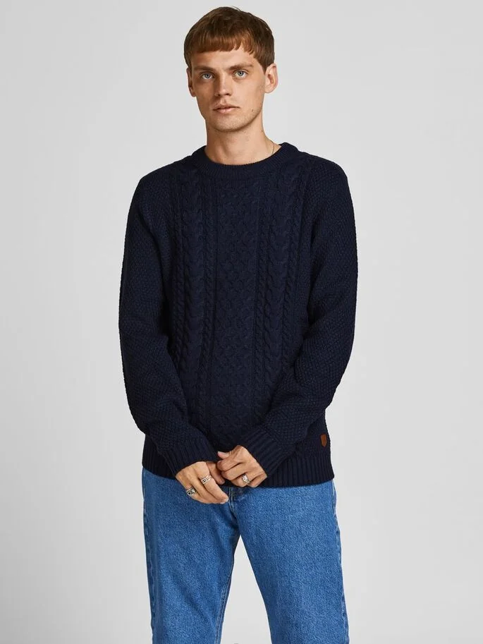 Пуловер JJCRAIG KNIT CREW NECK 12189968-Sky Captain Jack & Jones XXL Темно-синій