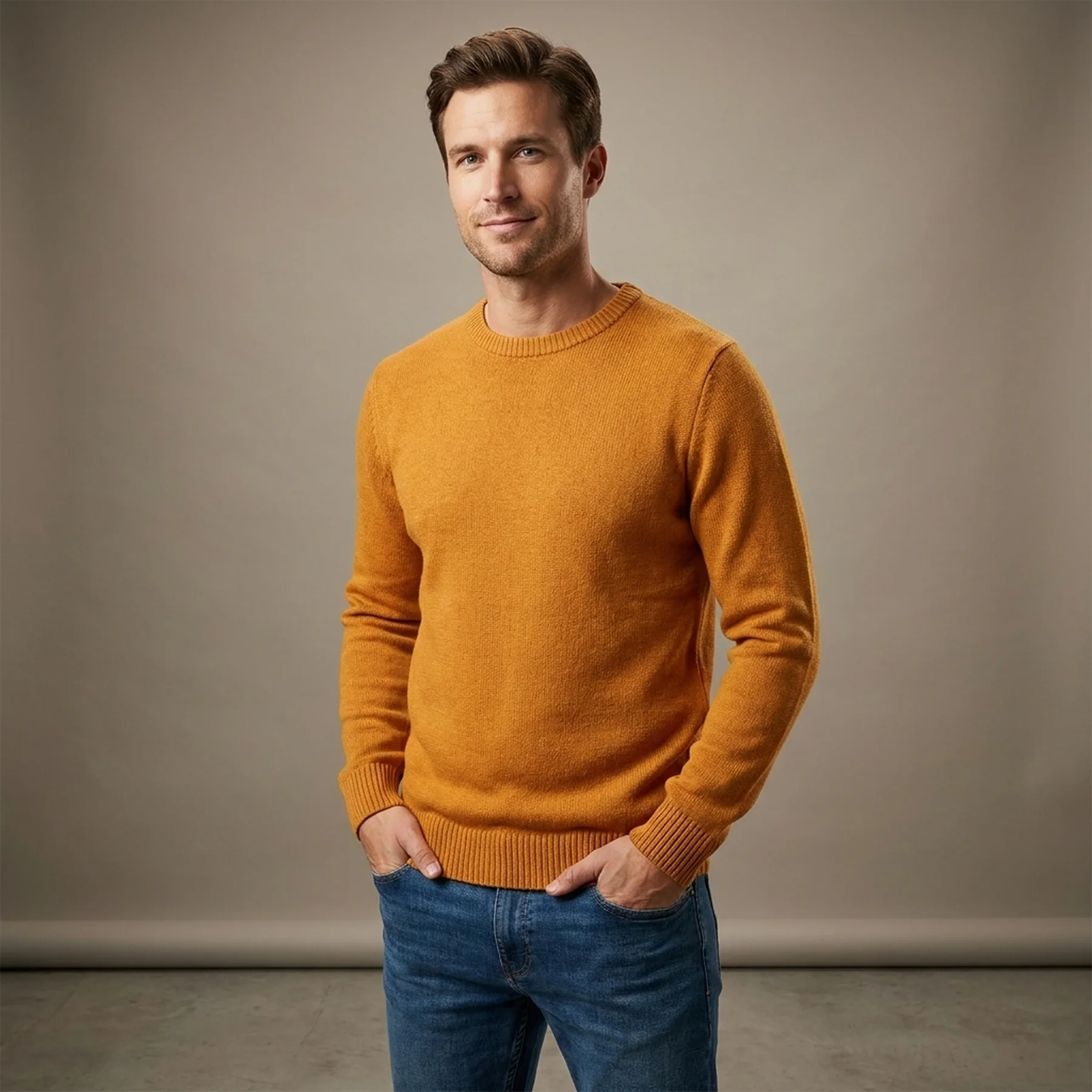 Пуловер JJEBASIC KNIT CREW NECK NOOS 12137190-Golden Orange Jack & Jones XXL Жовтий