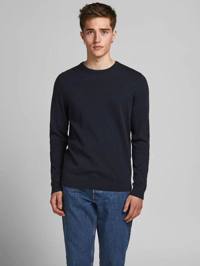 Пуловер JJEBASIC KNIT CREW NECK NOOS 12137190-Navy Blazer Jack & Jones XXL Темно-синій