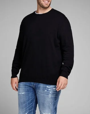 Пуловер JJEBASIC KNIT CREW NECK PS 12144038-Black Jack & Jones PLUS 2XL Чорний