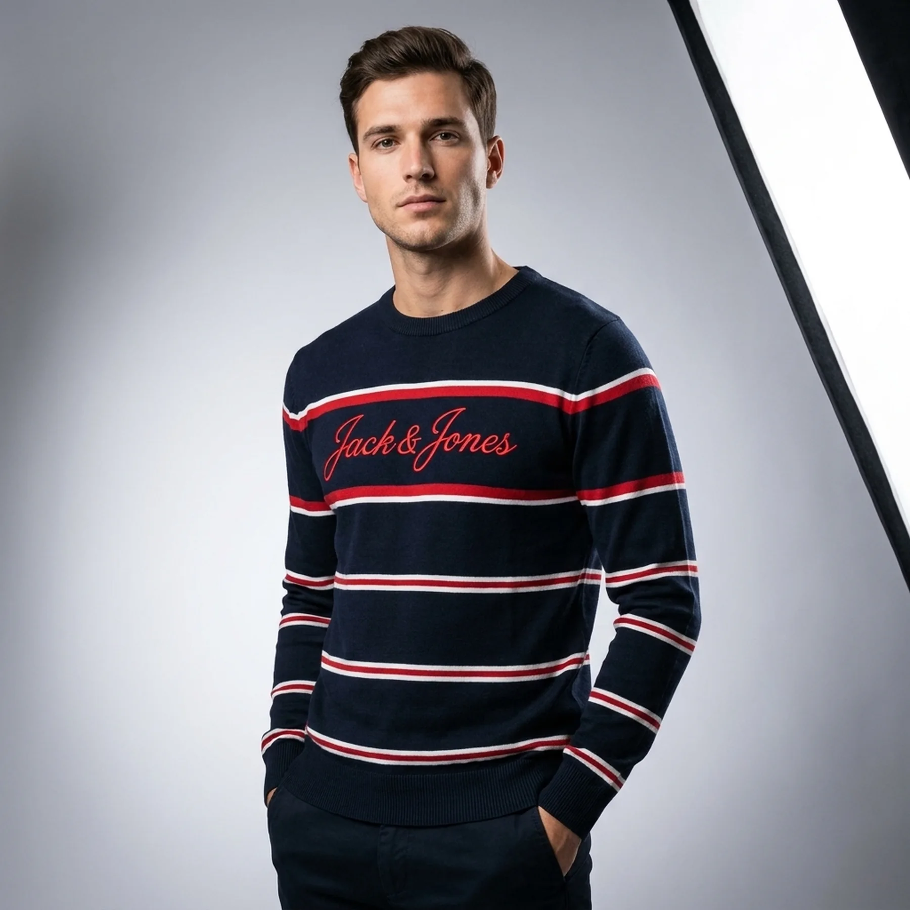 Пуловер JJSCHMIDT KNIT CREW NECK 12201515-Navy Blazer Jack & Jones M Темно-синій