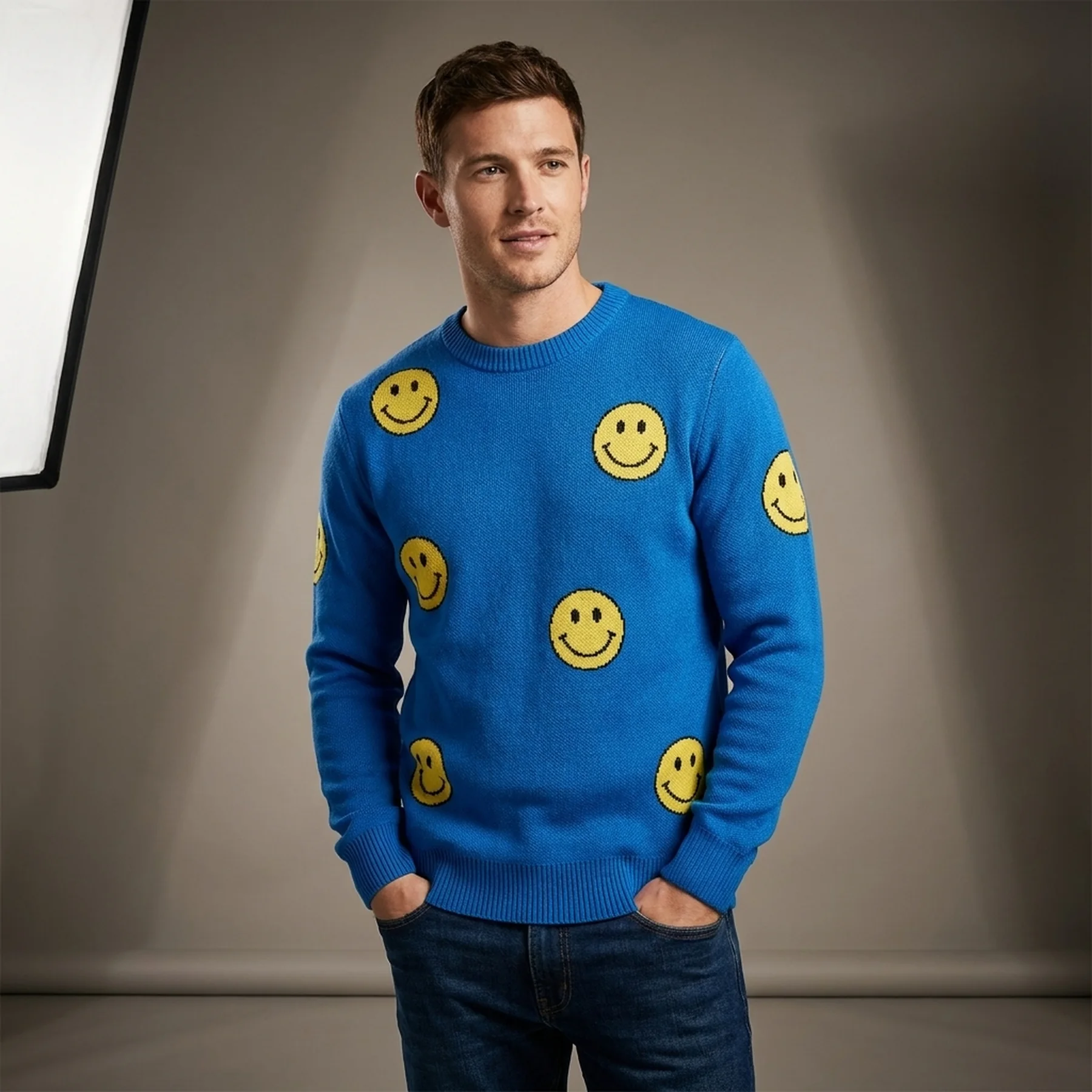 Пуловер JORSMILE KNIT CREW NECK KA KNT21 12206857-Hawaiian Ocean-Fit:WIDE Jack & Jones M Блакитний