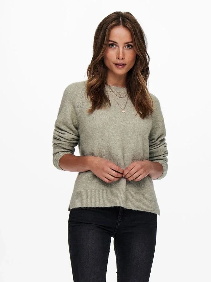 Пуловер ONLGABI LIFE L/S O-NECK PULLOVER CC KNT 15231424-Kalamata-Detail:W. MELANGE ONLY M Сірий
