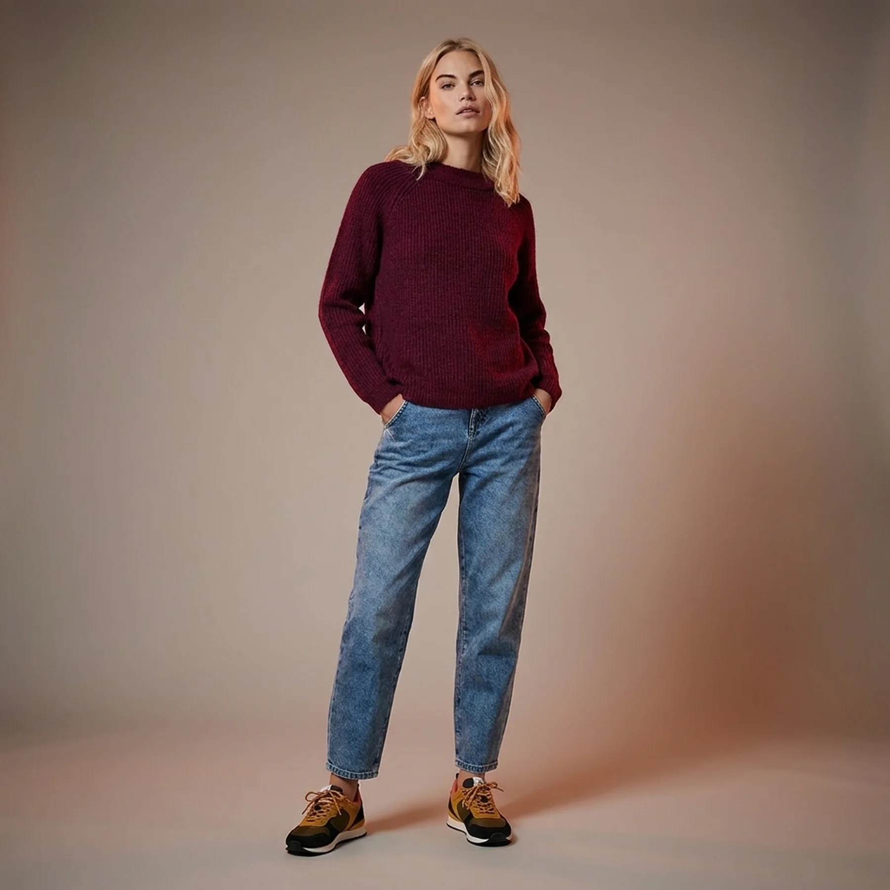 Пуловер ONLJADE L/S PULLOVER KNT NOOS 15179813-Merlot ONLY L Бордовий