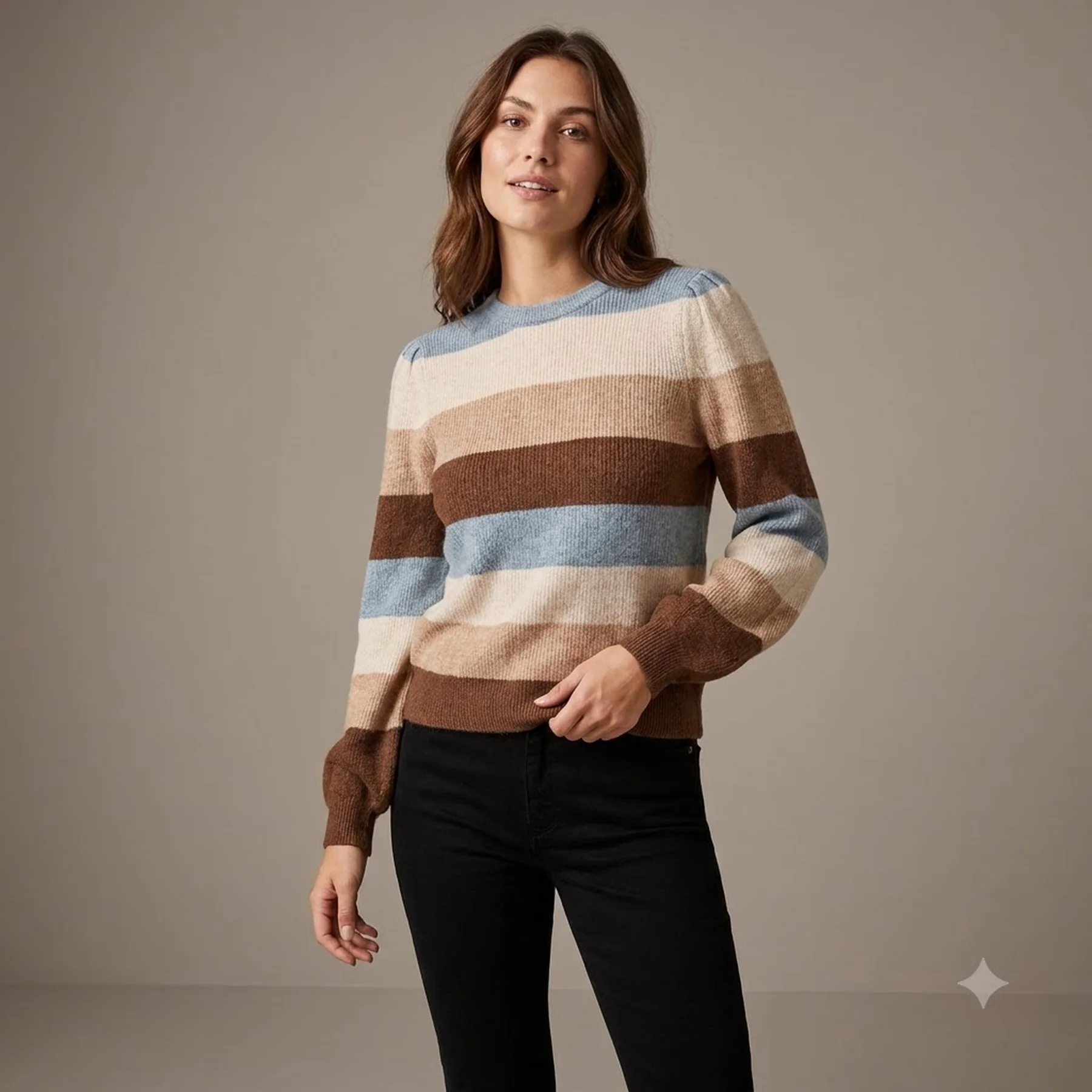 Пуловер ONLKATIA L/S STRIPE PULLOVER CC KNT 15231260-Pearl Blue-Stripes:W. MEL. W. PUMICE STON ONLY M Блакитний