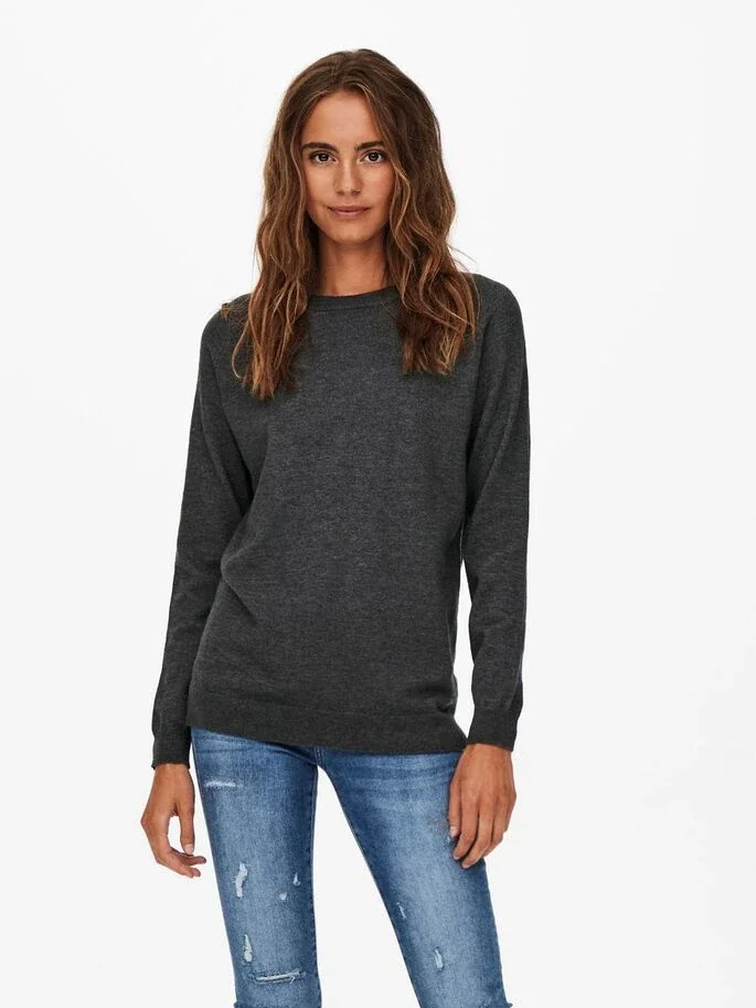 Пуловер ONLYOUNGER L/S PULLOVER KNT 15238340-Dark Grey Melange ONLY M Темно-сірий