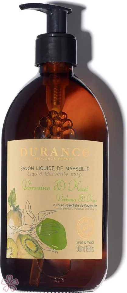 Жидкое мыло с натуральными маслами Durance Liquid Marseille Soap 500 мл Вербена і Ківі
