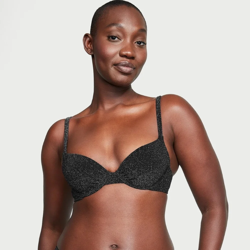 Роздільний купальник із шиммером Victoria's Secret топ Push-Up та плавки чики 1159823310