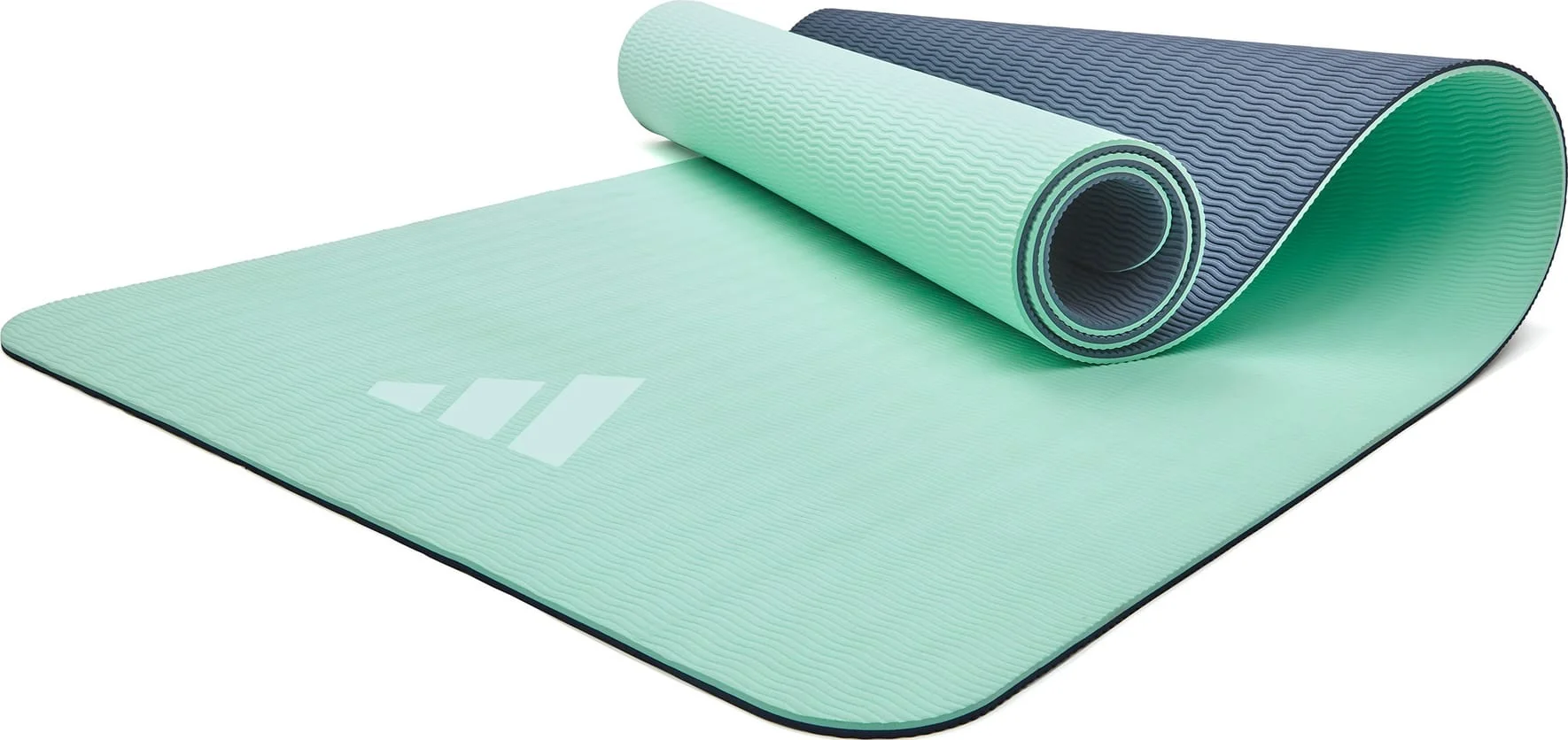 Килимок для йоги Adidas Double Sided Yoga Mat ментоловий, сірий 176 х 61 х 0,6 см (ADYG-10400BLM-NL)