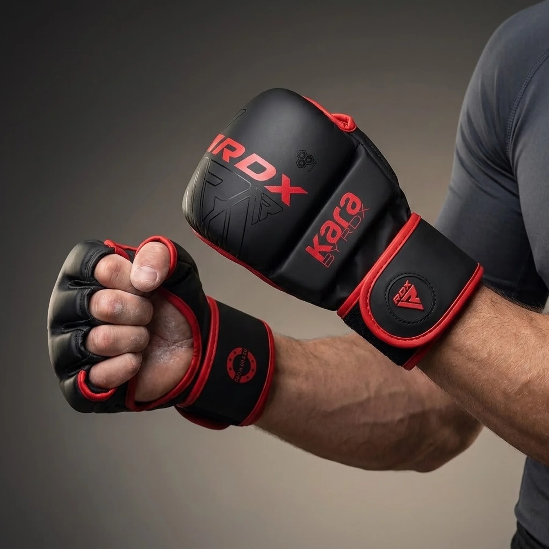 Рукавиці для ММА (Греплінгові рукавички) RDX F6 KARA Matte Red Plus L/XL