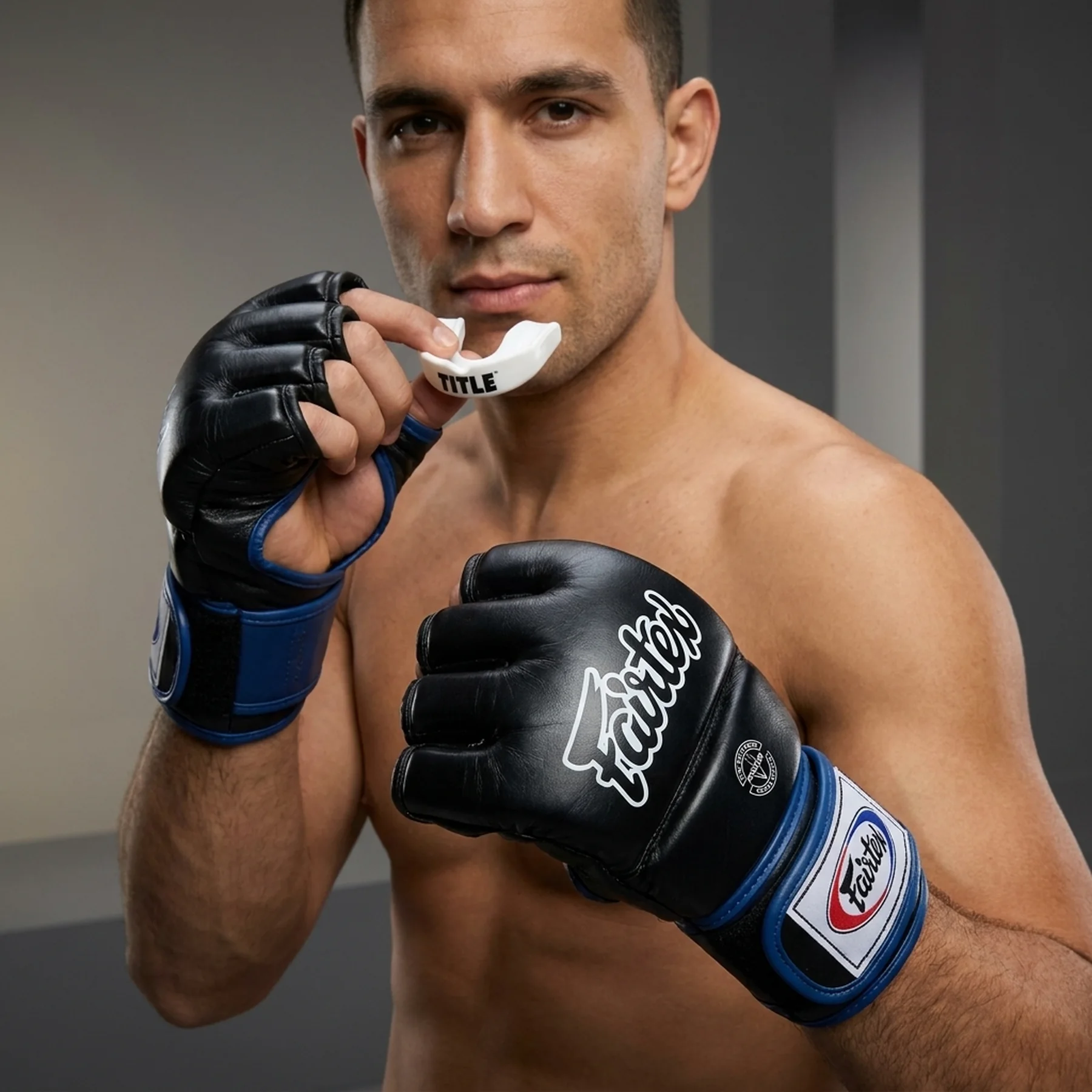 Рукавиці греплінгові для ММА Fairtex FGV18 Black/Blue XL