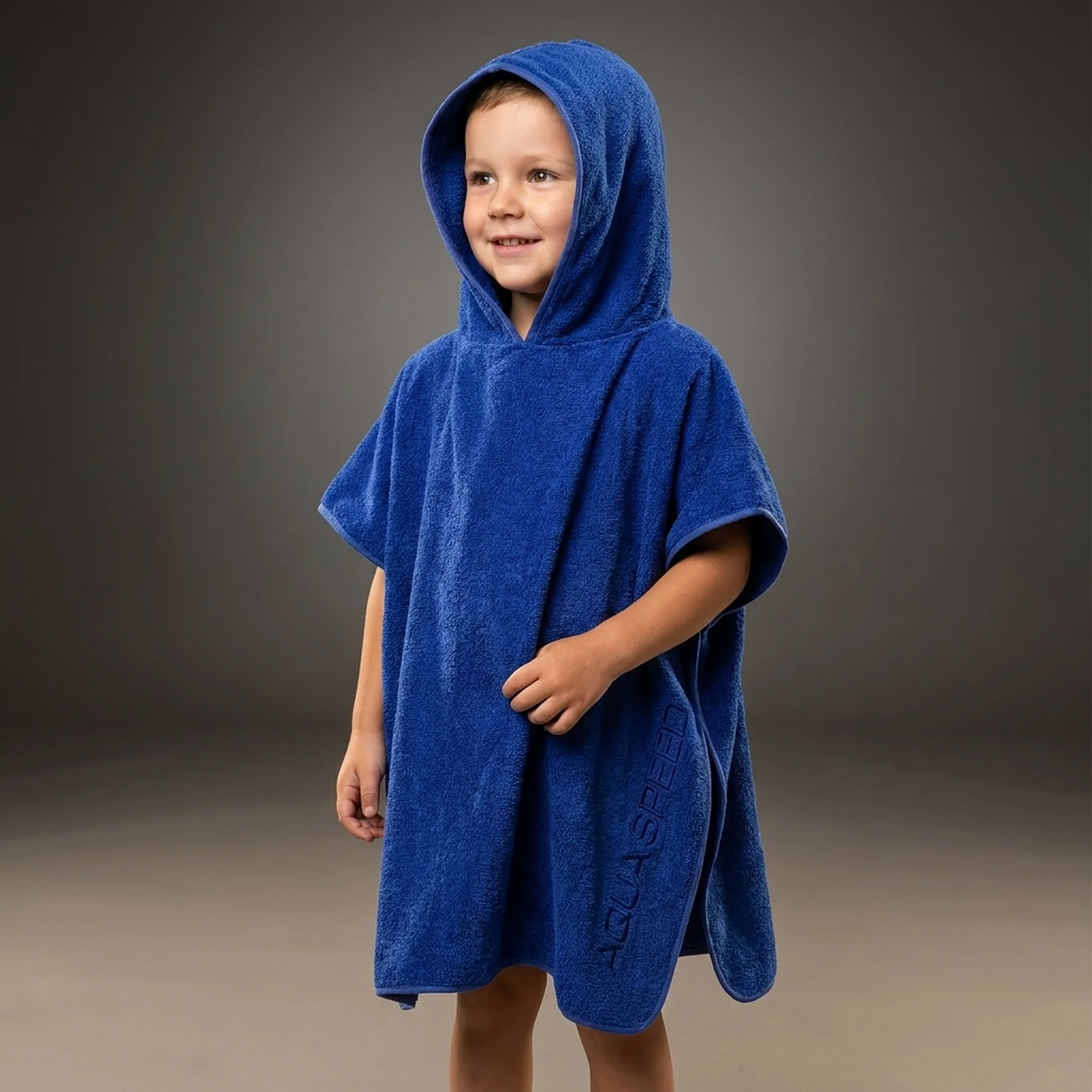 Рушник пончо Aqua Speed KID'S PONCHO 7339 темно-синій Діт 80х140 см