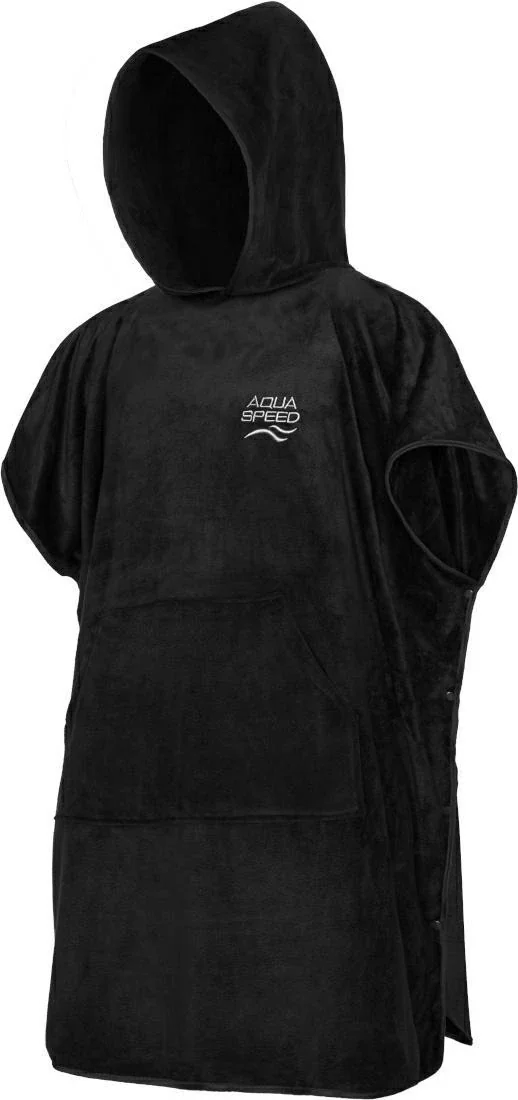 Рушник пончо Aqua Speed PONCHO 3841 чорний Уні L (90x220см)