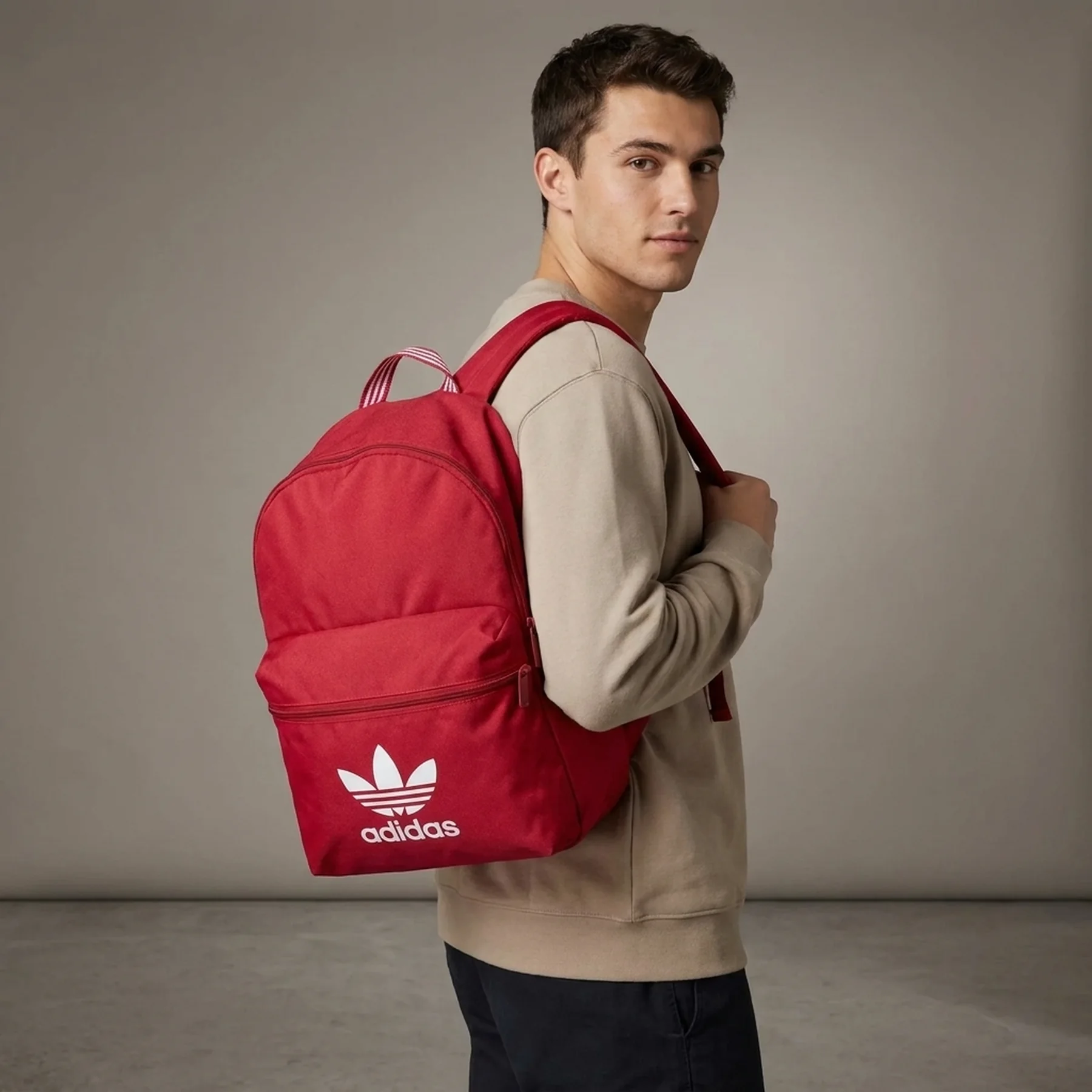 Рюкзак Adicolor Adidas на блискавці 1159832594 (Бордовий One Size)
