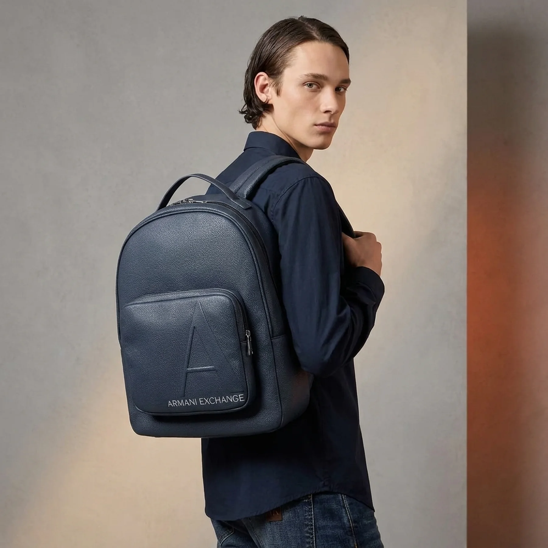 Рюкзак Armani Exchange із логотипом 1159835491 (Синій One size)