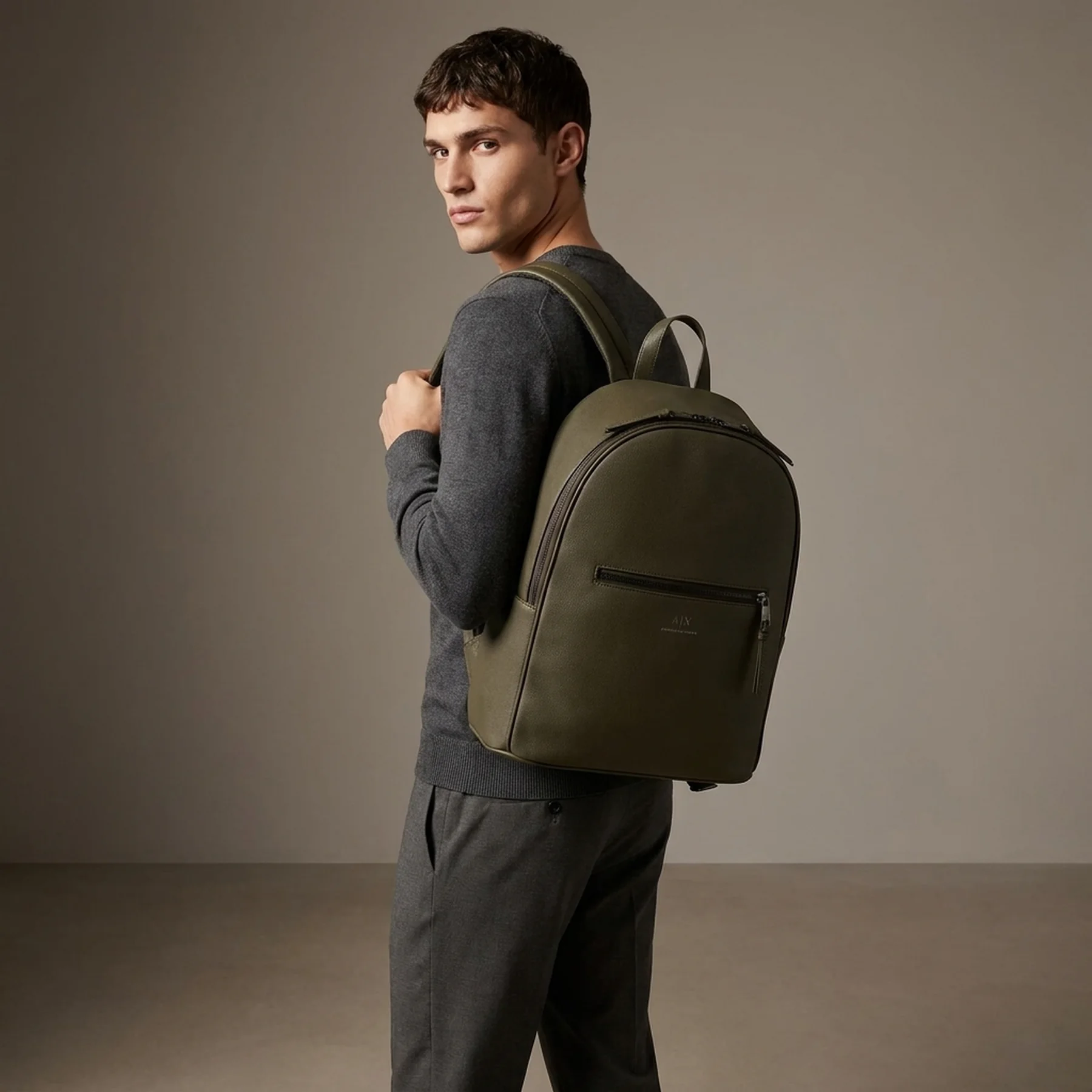 Рюкзак Armani Exchange з логотипом 1159811883 (Зелений, One size)