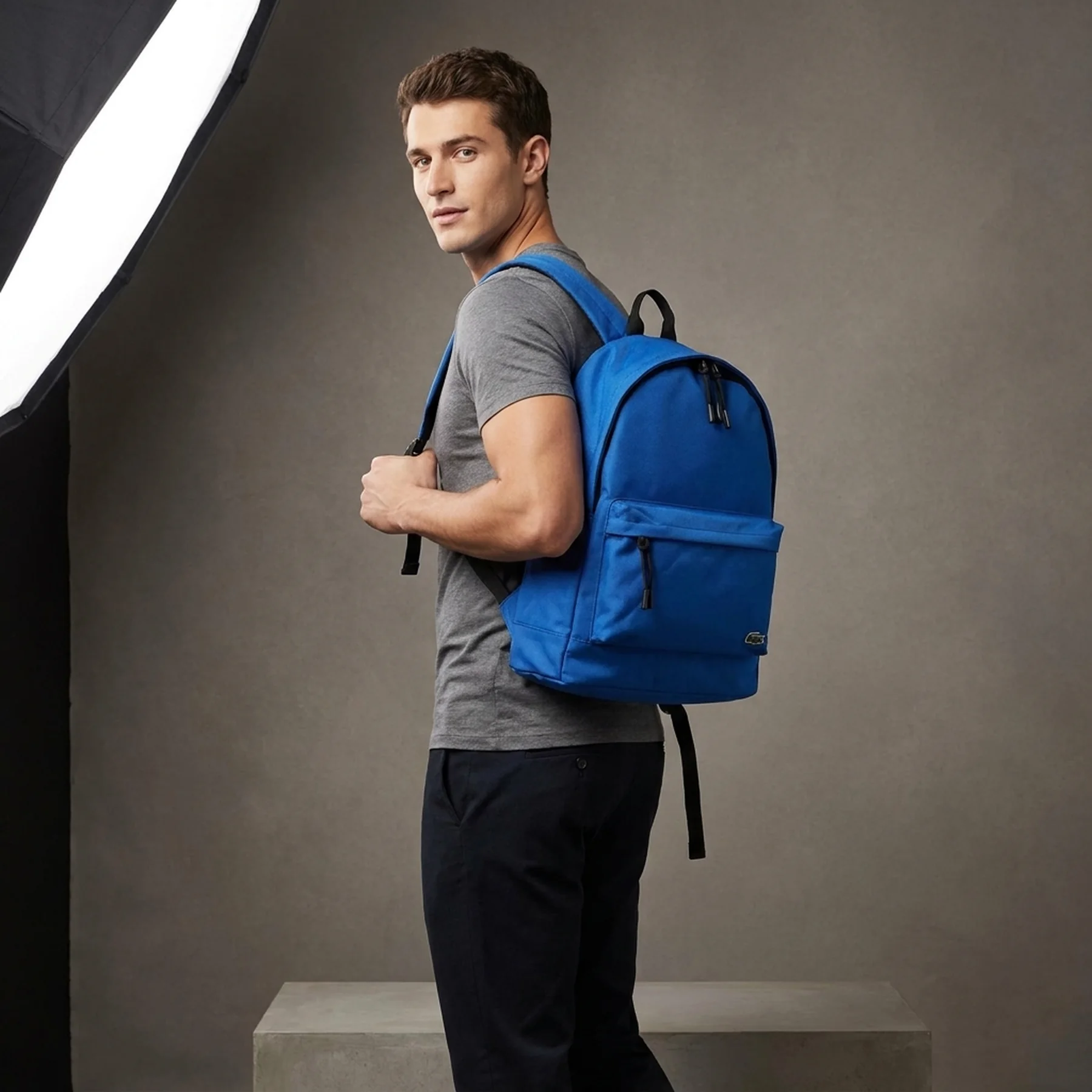 Рюкзак Lacoste на блискавці з логотипом 1159859236 (Синій One Size)