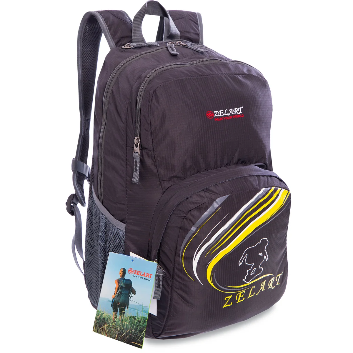 Рюкзак спортивний з жорсткою спинкою Zelart GA-3705 (Чорний)