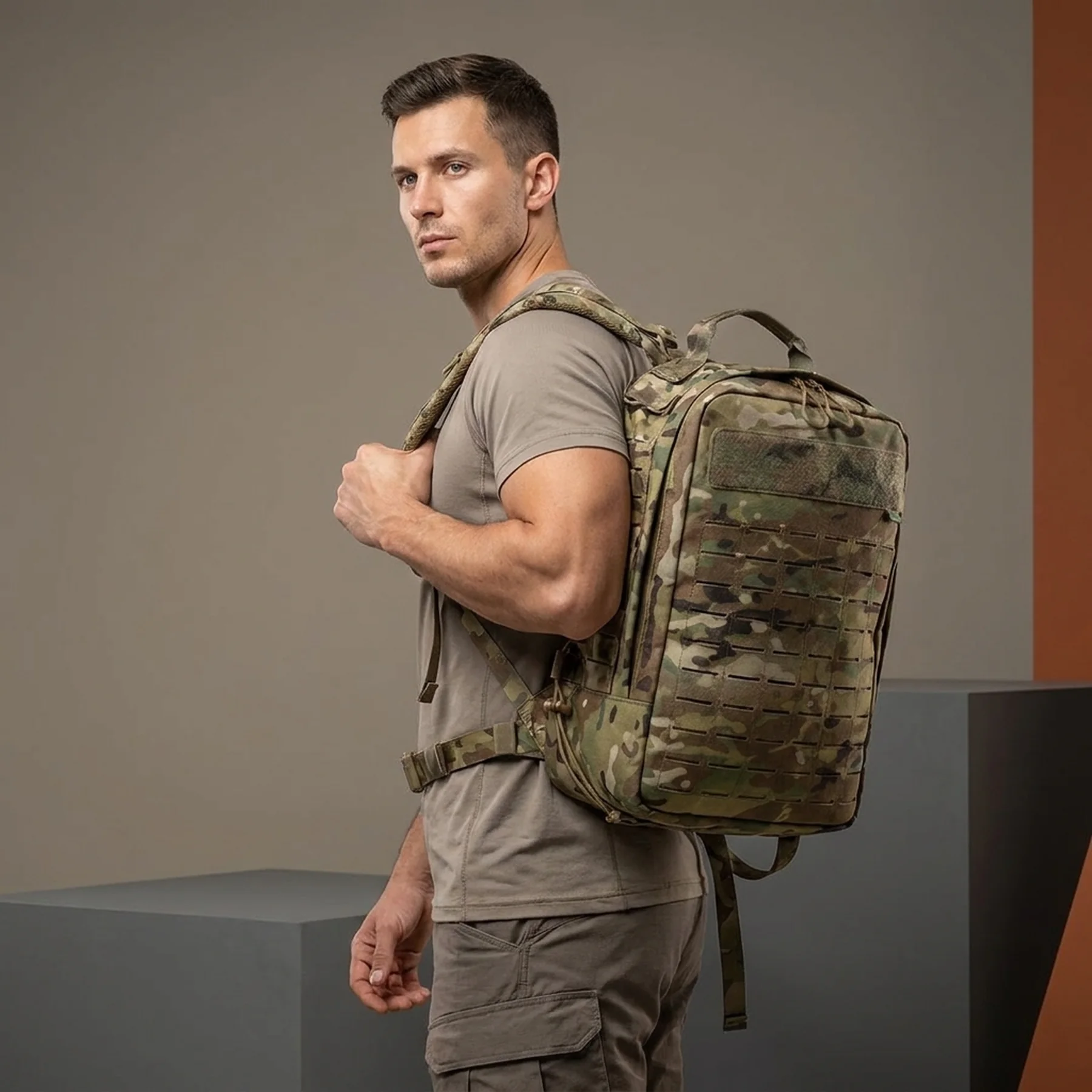 Рюкзак тактичний з MOLLE Kiborg Cordura Squadron Multicam