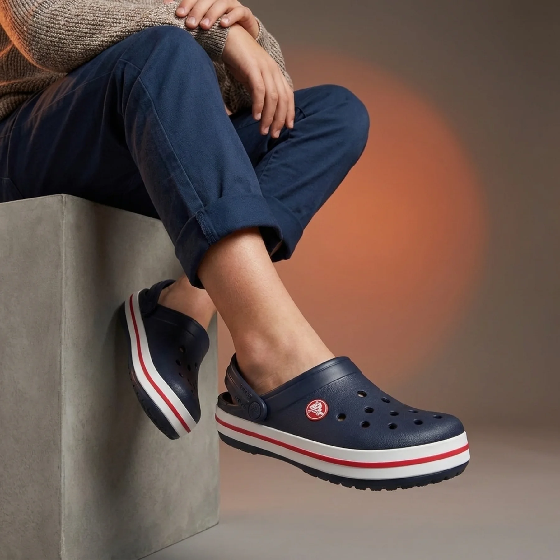 Сабо підліткові UNI Crocband Clog K BBt 207006-485-Navy/Red CROCS J1 (32-33) Темно-синій